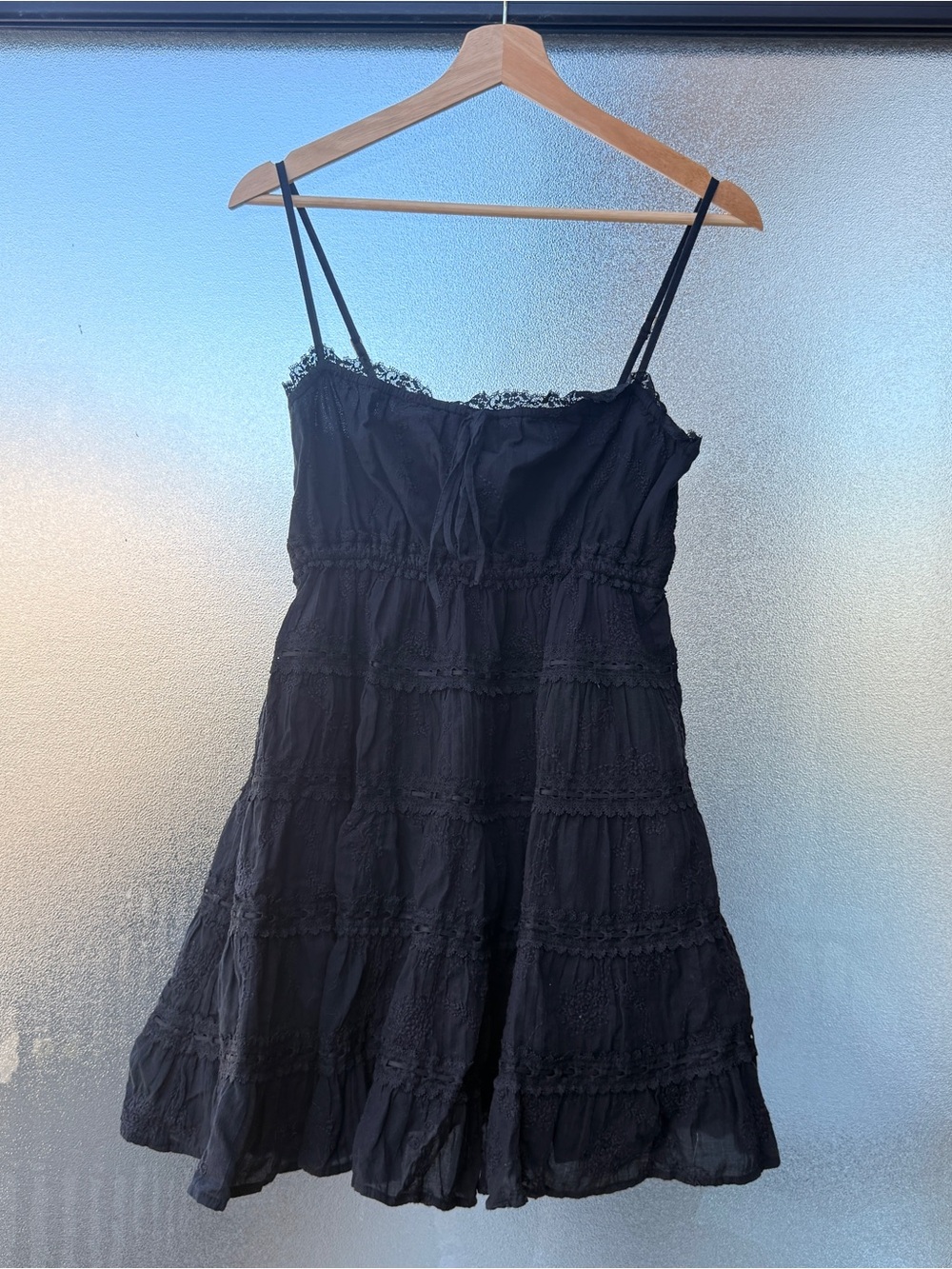 Abercrombie & Fitch Lace-Tie Front Mini Dress
